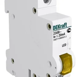 Лампа сигнальная ЛС-101 на DIN-рейку 1p желт. LED DEKraft 18008DEK