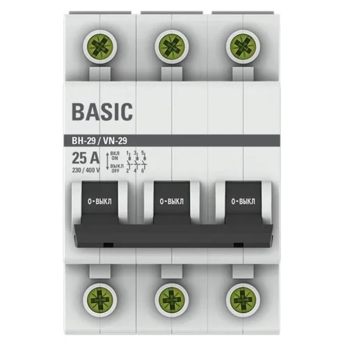 Выключатель нагрузки 3п 25А ВН-29 Basic EKF SL29-3-25-bas - фото 2