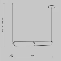 Подвесной светильник Flat 3000К 20Вт (Черный и Латунь)