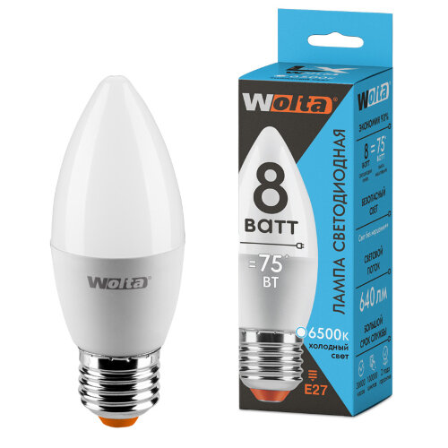 Светодиодная лампа WOLTA LX 30WC8E27 8Вт 6500K Е27 - фото 1.