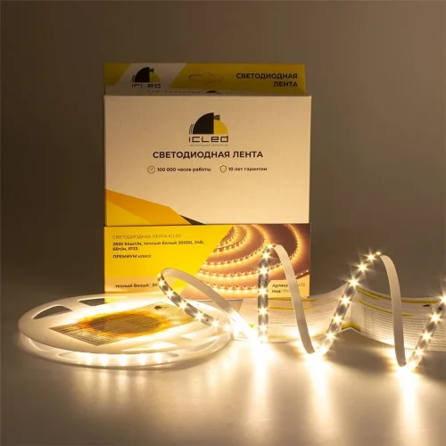 Светодиодная лента Class Premium, 2835, 64 led/m, warm white, 24V, IP33, RN03 - фото I