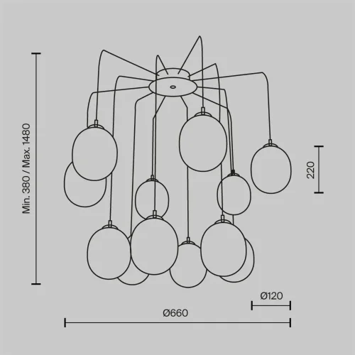 Подвесной светильник Branch G9х12 (Черный и Золото) - фото 3