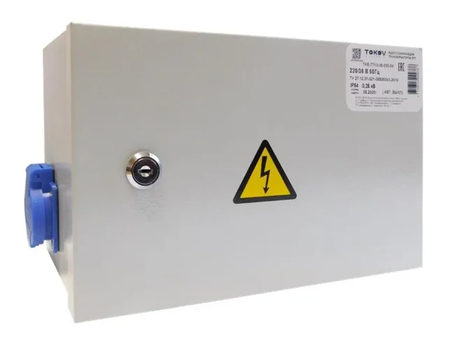 Ящик с понижающим трансформатором ЯТП 0.25 230/12 (3 авт. выкл.) IP54 TOKOV ELECTRIC TKE-TT13-12-250-54 - фото 2