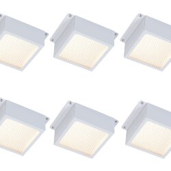Универсальный офисный светодиодный светильник Грильято комплект 6 шт 48 Вт IP44 100x100x40 мм 3000K Призма