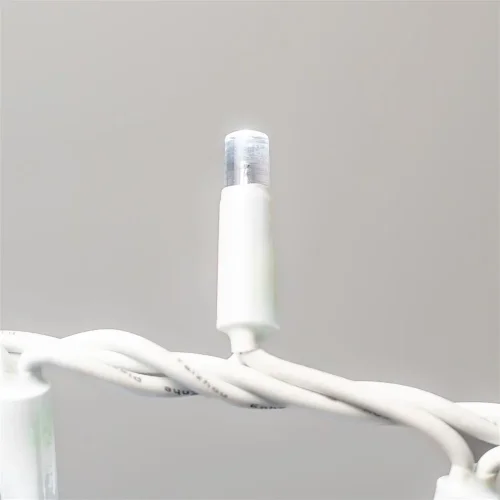 Гирлянда Нить Шатровая с Колпачком 10м Белая с Мерцанием Белого Диода, 300 LED, Провод Белый Каучук. Фото 2.