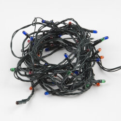 UDL-S0500-050-DGA MULTI IP20 MINI Гирлянда с контроллером, 5м, 50 миниламп накаливания, Разноцветный свет, Провод зеленый.