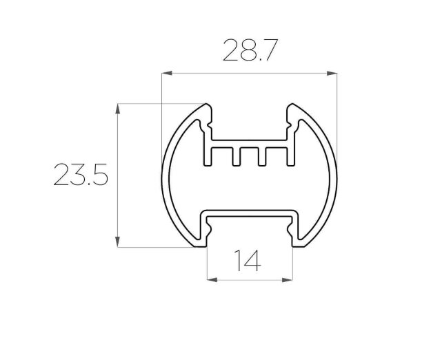 Профиль алюминиевый круглый LC-LKS-2328-2 Anod - фото 2