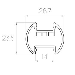 Профиль алюминиевый круглый LC-LKS-2328-2 Anod