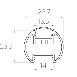 Профиль алюминиевый круглый LC-LKS-2328-2 Anod