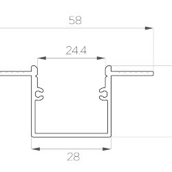 Профиль алюминиевый под шпаклевку LC-LPSH-2558-2 Anod