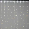 Гирлянда Занавес с Колпачком 2 x 3 м Тепло-Белый 220В, 600 LED, Провод Прозрачный ПВХ, IP65. Фото 1.
