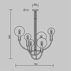 Подвесной светильник Status E14х6 (Черный)