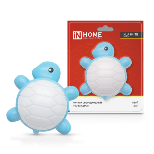 Ночник светодиодный NLA 04-TB ЧЕРЕПАШКА синяя с выключателем 230В IN HOME - Фото