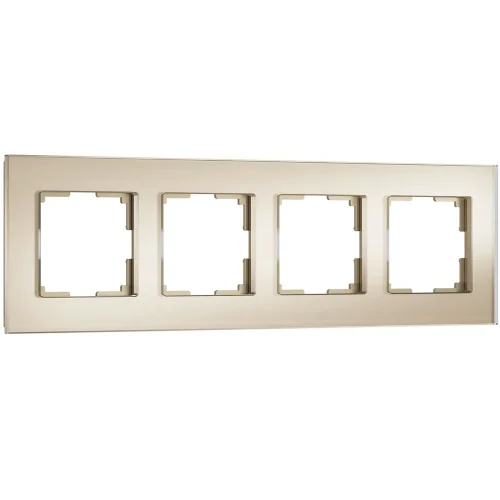 Рамка из стекла на 4 поста Senso шампань soft-touch W0043111 - фото