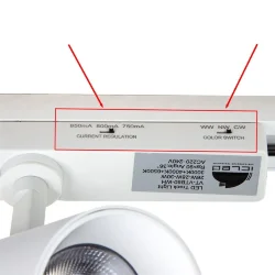 Светодиодный трековый светильник 2L VTB80 PX101(220VAC, 26-30W, 3000/4000/6500K, 36°, CRI>90, белый)