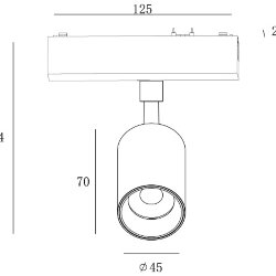'Светильник трековый SLIM, 48В 10W белый 2700-6000К, SL-SLIM-SPWH-10-CCT 022087