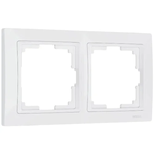 Рамка из поликарбоната на 2 поста Snabb Basic белый W0022001 - фото