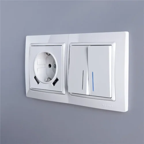 Рамка из поликарбоната на 2 поста Snabb Basic белый W0022001 - фото 2