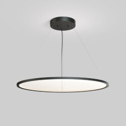 Подвесной светильник горизонтальный VEIL, 80 Вт, ?1000?В1500 мм, LED 2700-6000K, IP20, пульт Д/У (в комплекте), черный, алюминий, акрил, Denkirs DK6621-BK