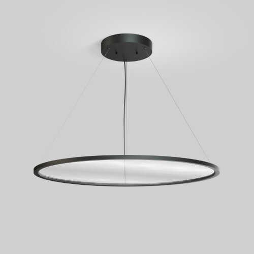 Подвесной светильник горизонтальный VEIL, 80 Вт, ?1000?В1500 мм, LED 2700-6000K, IP20, пульт Д/У (в комплекте), черный, алюминий, акрил. Фото 2