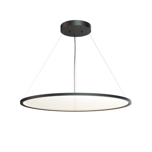 Подвесной светильник горизонтальный VEIL, 80 Вт, ?1000?В1500 мм, LED 2700-6000K, IP20, пульт Д/У (в комплекте), черный, алюминий, акрил. Фото 4