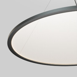 Подвесной светильник горизонтальный VEIL, 80 Вт, ?1000?В1500 мм, LED 2700-6000K, IP20, пульт Д/У (в комплекте), черный, алюминий, акрил, Denkirs DK6621-BK