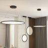 Подвесной светильник горизонтальный VEIL, 80 Вт, ?1000?В1500 мм, LED 2700-6000K, IP20, пульт Д/У (в комплекте), черный, алюминий, акрил. Фото 5