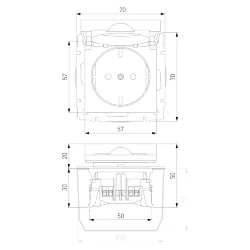 Розетка влагозащ. с зазем. с защит. крышкой и шторками (глянцевый никель) W1171202