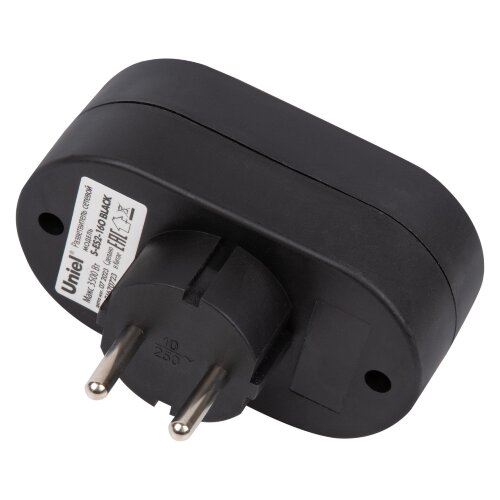 S-ES2-16O BLACK Разветвитель сетевой, б-з, 2 гнезда, 16А, 3500Вт, Черный - фото 3