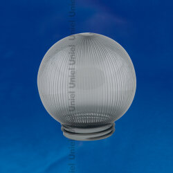 UFP-P150A SMOKE Рассеиватель призматический с насечками в форме шара для садово-парковых светильников, Диаметр 150мм, Тип соединения с крепежным элементом резьбовой, Материал САН-пластик, Цвет дымчато-серый, Упаковка 16 шт, в групповой картонной коробке.