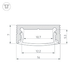 Профиль SL-SLIM-H7-2000 ANOD (Arlight, Алюминий)