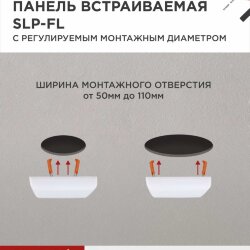 Панель светодиодная встраиваемая безрамочная SLP-FL 18Вт 230В 6500К 1620Лм 121мм с регулируемым монтажом 45-100мм белая IP20 IN HOME