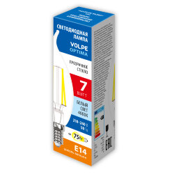 LED-CW35-7W-4000K-E14-CL-SLF Лампа светодиодная, Форма свеча на ветру, прозрачная, Белый свет 4000К