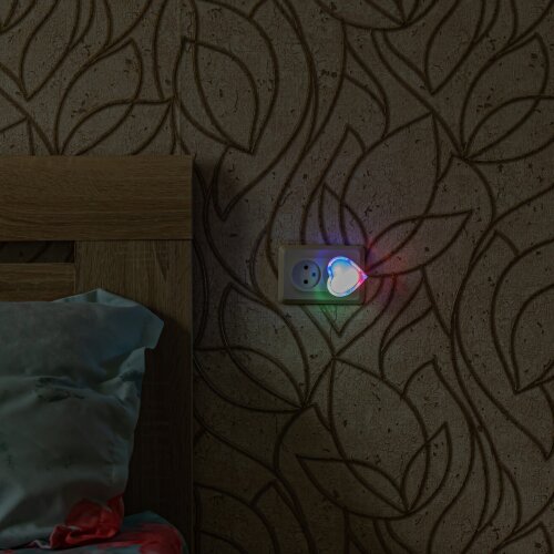 DTL-308-Сердечко-RGB-3LED-0.5W Светильник-ночник, Без выключателя, Блистер - фото 3