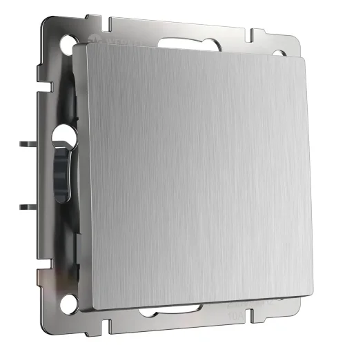 W1110009/ Выключатель одноклавишный (cеребряный рифленый) W1110009 - фото