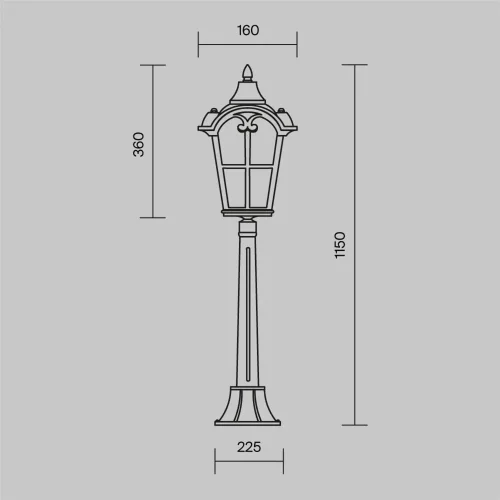 Ландшафтный светильник Альбион / Albion E27х1 60Вт IP 44 (Бронза Антик) O413FL-01BZ1 - фото 7