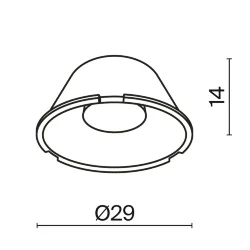 Линза ⌀29 мм 50° (Прозрачный) LensD29-50