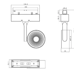 Серия трековых светильников в минималистичном дизайне. Угол рассеивания позволяет организовать направленную подсветку. Лаконичный дизайн подходит для большинства стилевых решений интерьера. Модели выполнены в актуальных цветах — белый, черный, золото и ма