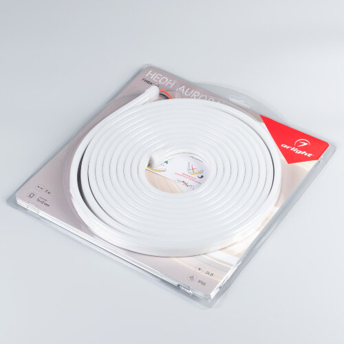 Светодиодная лента герметичная AURORA-PS-A120-16x8mm 24V Warm3000 (10 W/m, IP65, 2835, 5m) (Arlight, Силикон) - фото 2