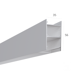 Алюминиевый LED профиль LINE 3556 ral9003 LT70 (с экраном) — 2000мм