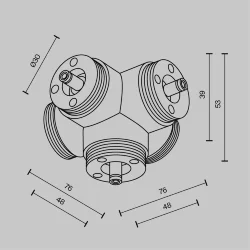 Пятиконечный коннектор для системы Shelf без ввода питания (Черный)