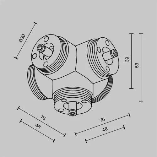 Пятиконечный коннектор для системы Shelf без ввода питания (Черный) - фото 5