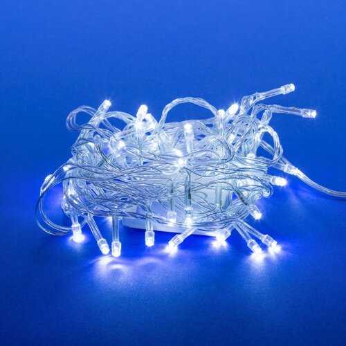 ULD-S0500-050-DTA WHITE IP20 Гирлянда светодиодная с контроллером, 5м, 50 светодиодов, Белый свет, Провод прозрачный - фото 1