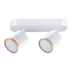 Светильник накладной светодиодный LUMIN'ARTE SPOT06 10W LED, 4000K, 750лм, D70x260x160мм, поворотный, матовый белый/дерево 1/10