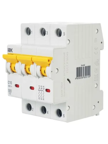 Выключатель автоматический модульный 3п C 10А 6кА ВА47-60M KARAT IEK MVA31-3-010-C - фото 8