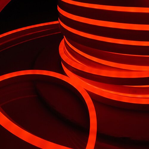 Светодиодный гибкий неон 220&nbsp;В 9.6&nbsp;Вт/м 120 Led/м 2835 IP67, односторонний красный, 50 м - Фото 2