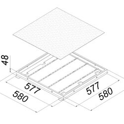 Универсальный офисный светодиодный светильник Грильято 40 Вт IP54 580x580x48 мм 4000К Опал