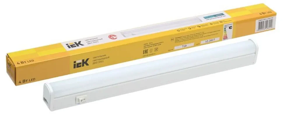 Светильник светодиодный ДБО 3001 4Вт 4000К IP20 311мм линейный пластик IEK LDBO0-3001-4-4000-K01 - фото 2
