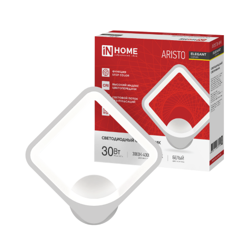 Светильник светодиодный ELEGANT ARISTO-WH 30Вт 230В 3000-6500K 2400Лм STEP COLOR белый IN HOME - Фото