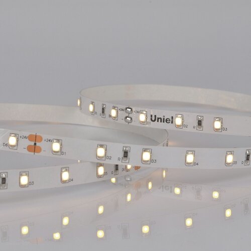ULS-2835-60LED-m-8mm-IP20-DC24V-6W-m-5M-WW Гибкая светодиодная лента на самоклеящейся основе, Катушка 5 м, в герметичной упаковке, Теплый белый свет 3000K. - фото 2